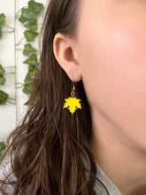 Load image into Gallery viewer, Fall Yellow Leaf Earrings
