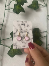 Load image into Gallery viewer, Pink Smiley Earrings