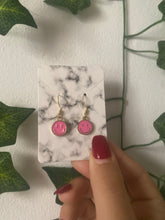 Load image into Gallery viewer, Dark Pink Smiley Earrings