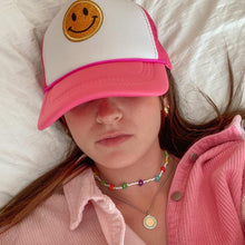 Load image into Gallery viewer, Hot Pink Smiley Hat