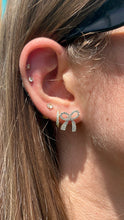 Load image into Gallery viewer, Silver Bow Earrings
