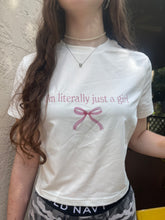 Load image into Gallery viewer, Just a girl’ baby tee
