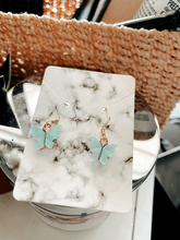 Load image into Gallery viewer, blue butterfly earrings
