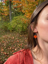 Load image into Gallery viewer, Pumpkin Leaf Earrings
