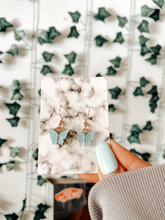 Load image into Gallery viewer, blue butterfly earrings
