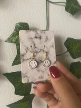 Load image into Gallery viewer, White Smiley Face Earrings
