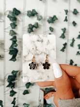 Load image into Gallery viewer, black aloha earrings
