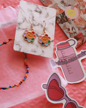 Load image into Gallery viewer, Rainbow Sunflower Earrings
